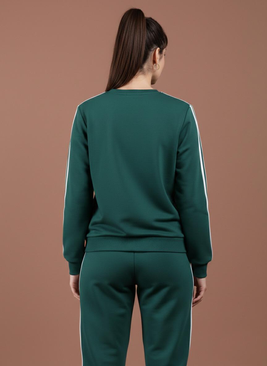Women's Stripe-Tape Tracksuit Co-ord Set – Bottle Green
