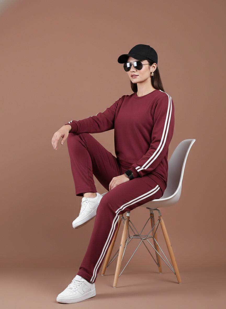 French Terry Co-ord Set – Maroon