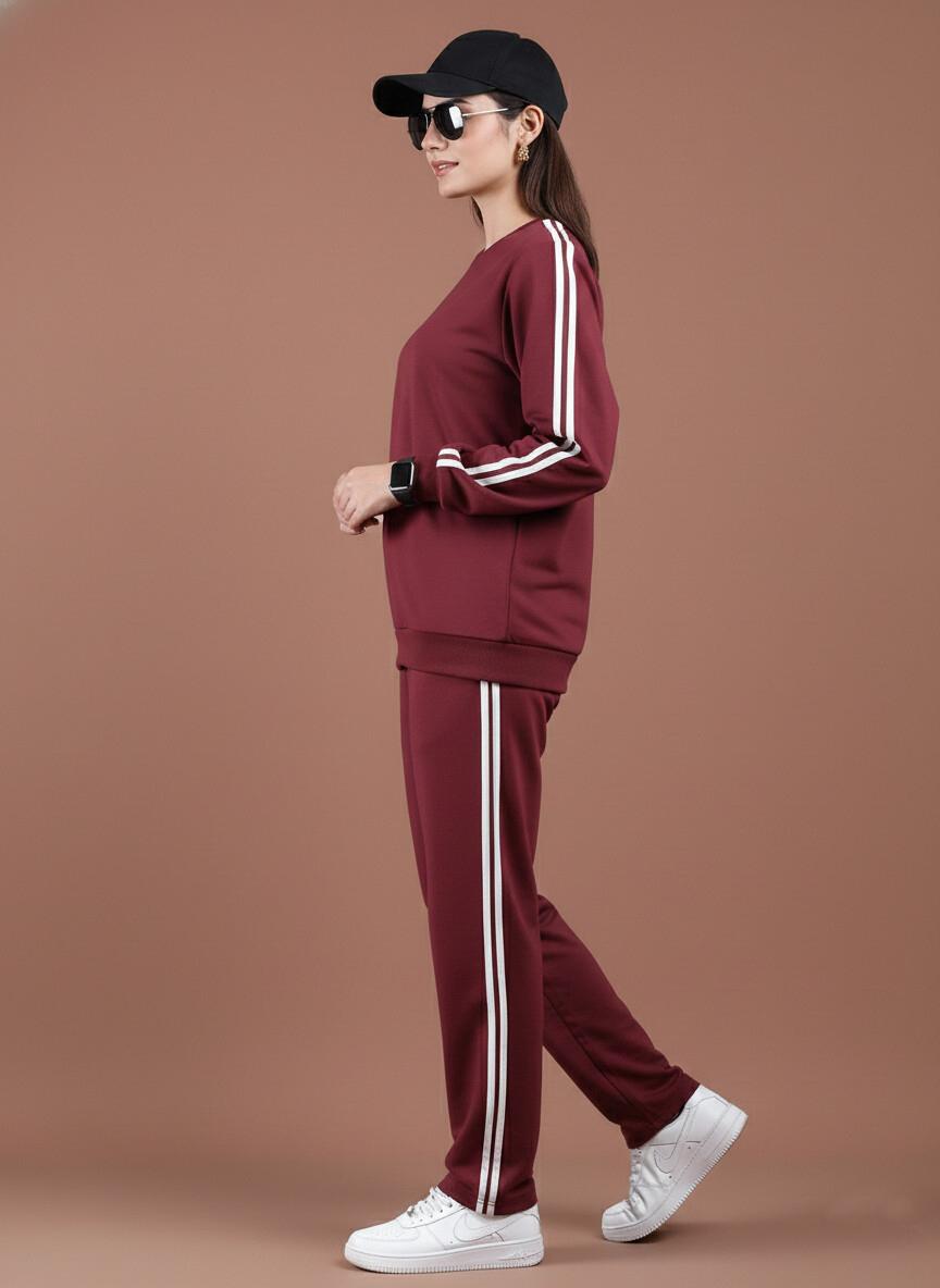 French Terry Co-ord Set – Maroon