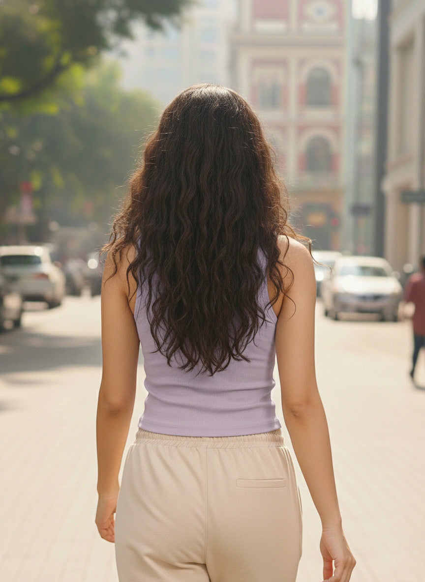 Ribbed Crop Tank Top – Lavender