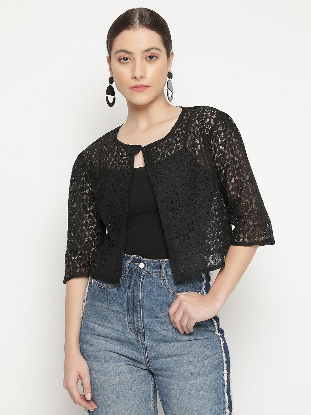 Black Shrug worn by a model