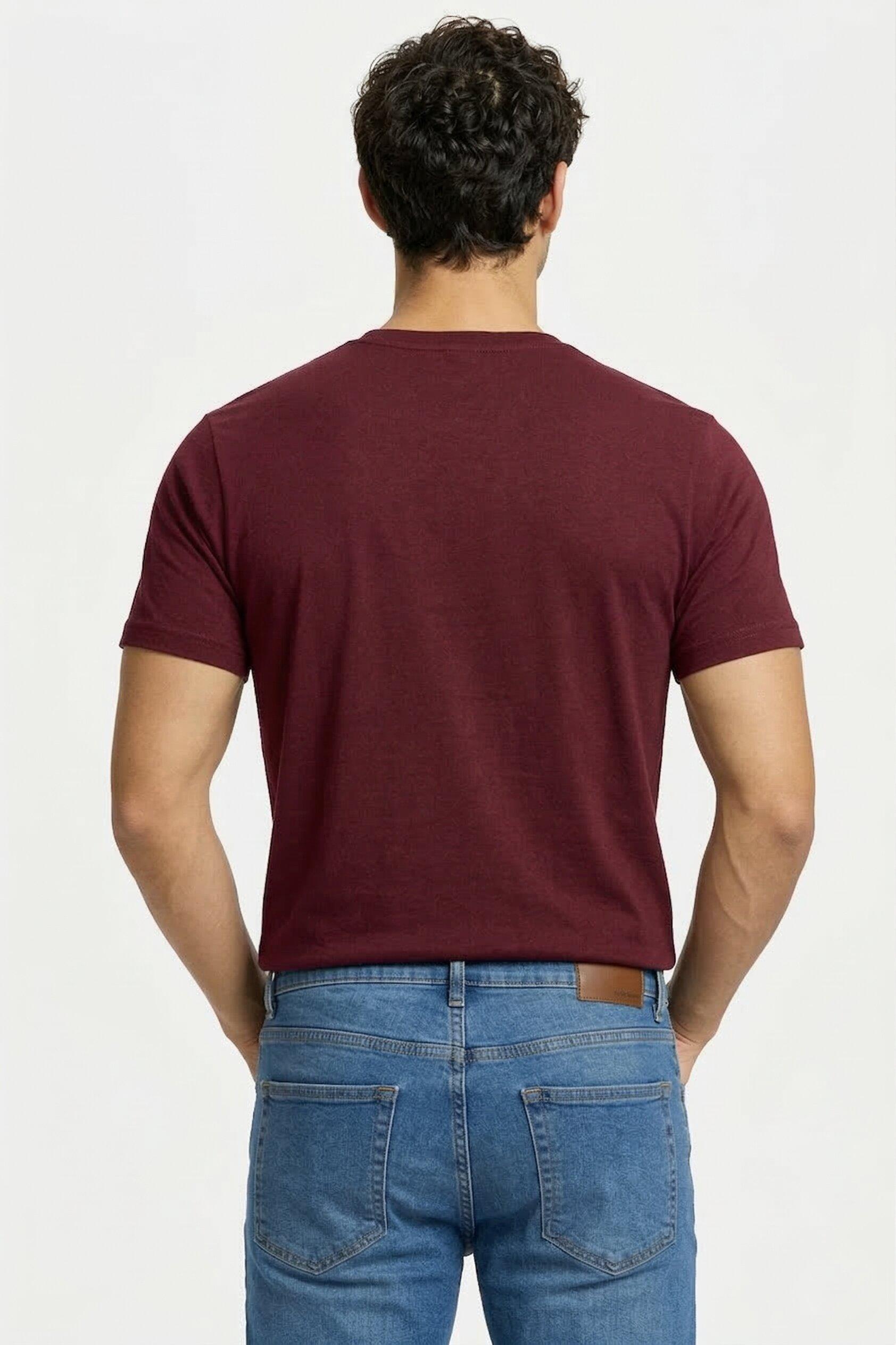 Men's Classic Cotton V-Neck T-Shirt – Maroon