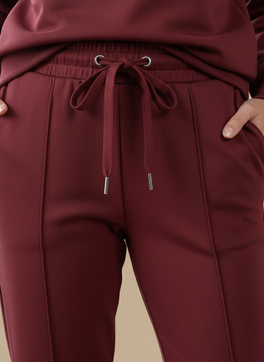 Women's Relaxed Fit Co-ord Tracksuit Set – Maroon