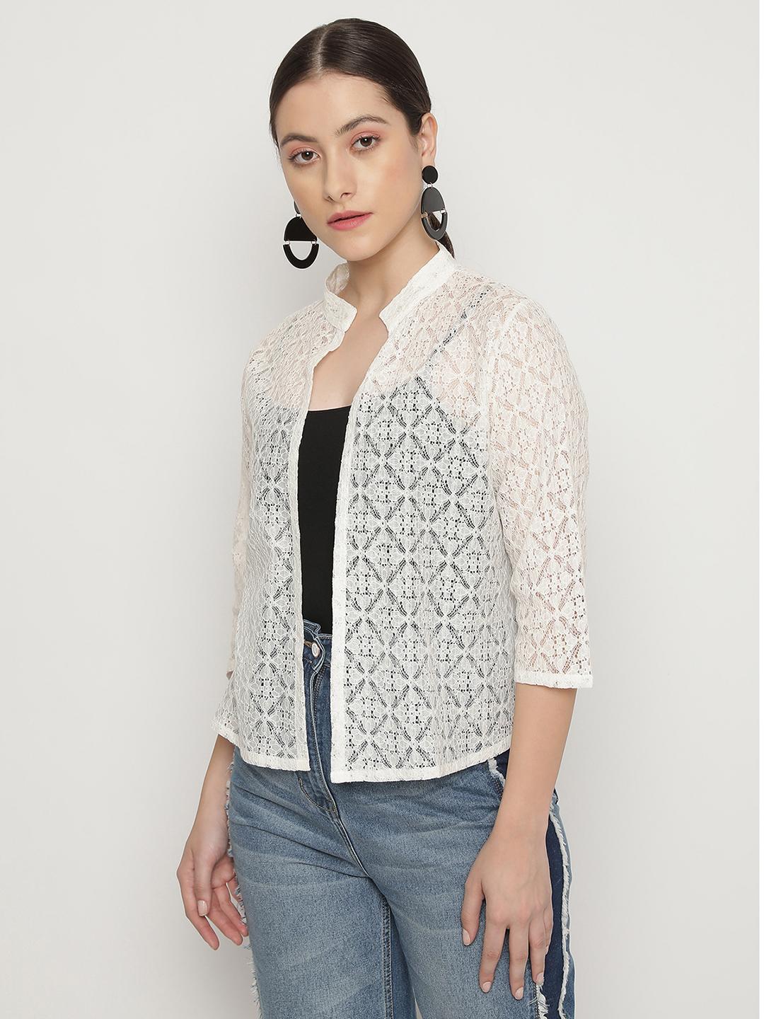 Women's Off-White heart Lace Shrug