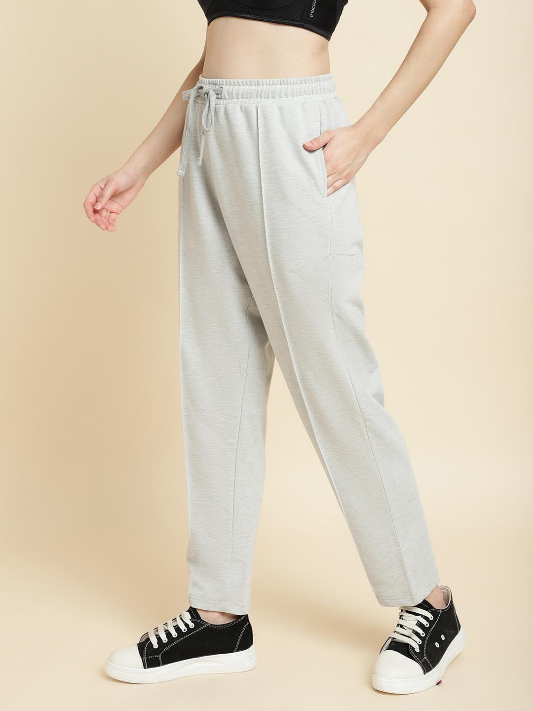 Unaone Women's Cotton Terry Trackpant – Light Grey
