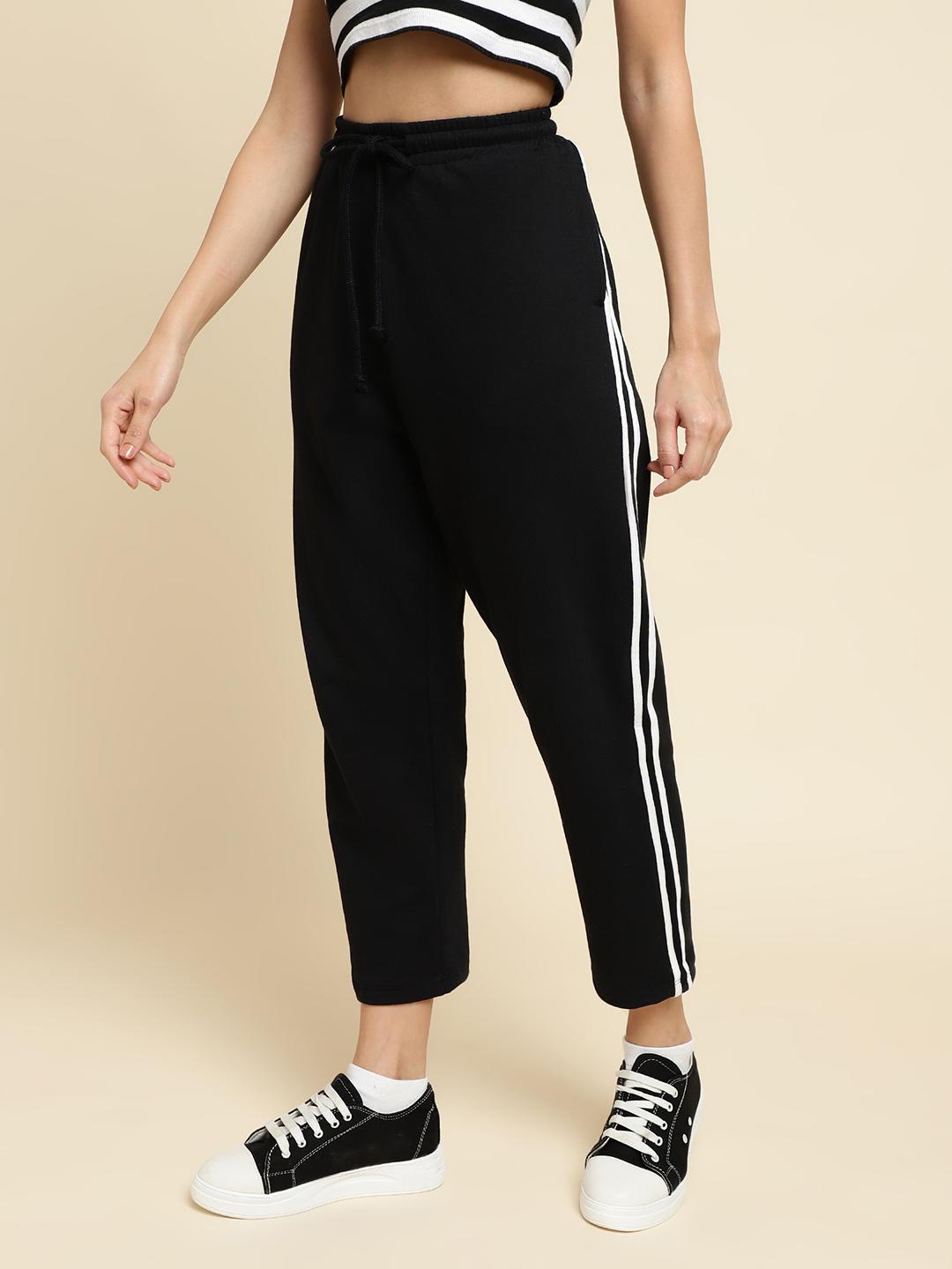 Women's Terry Cotton Track Pants – Black