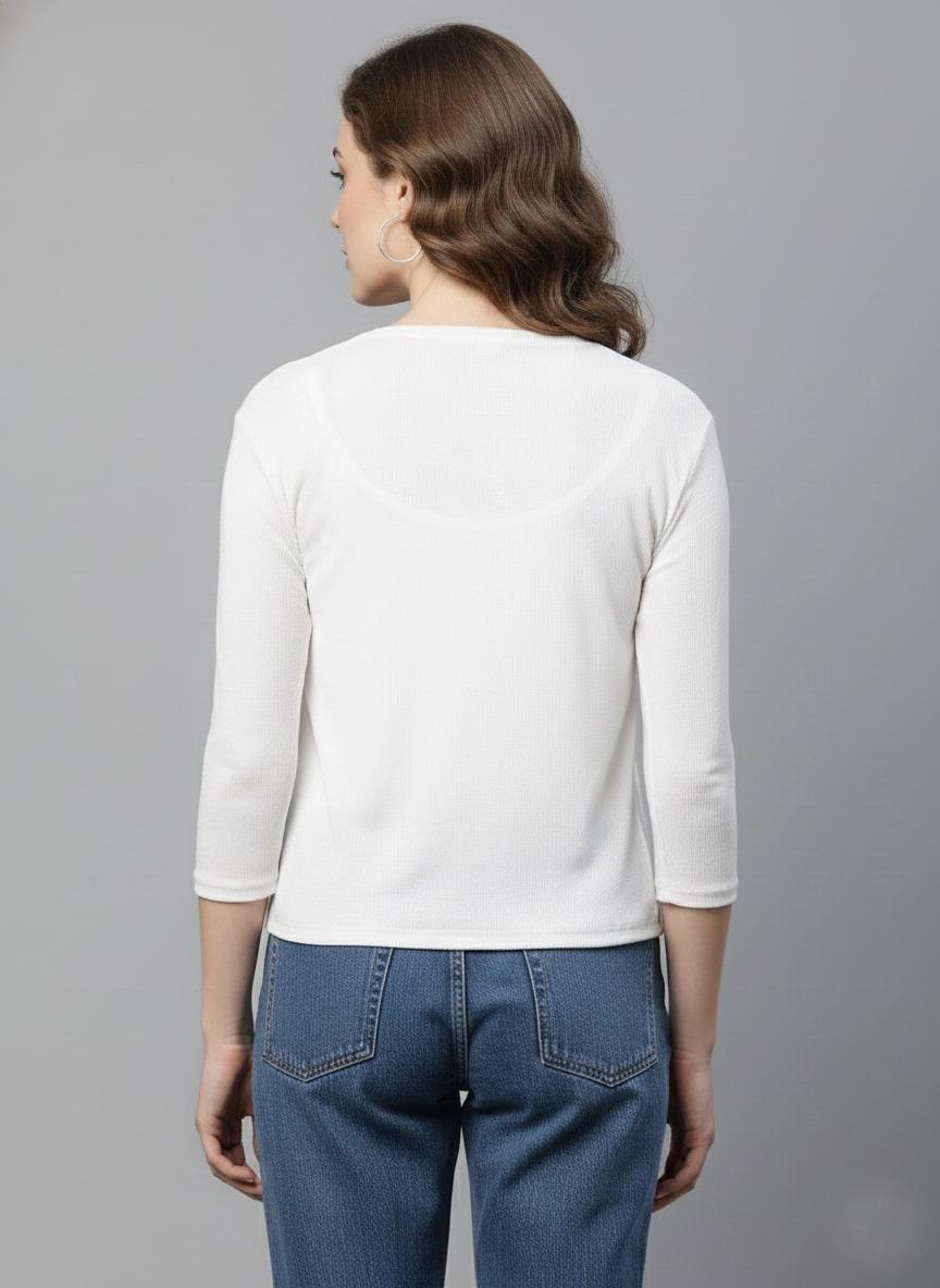 Women's Ribbed Open-Front Shrug – Off White