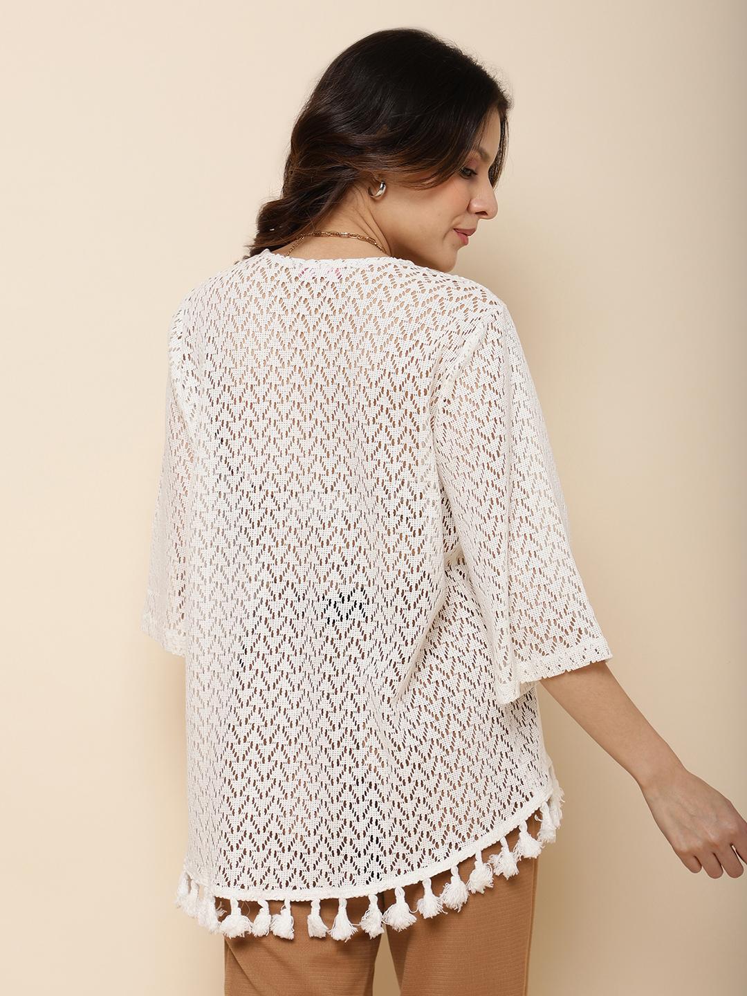 White Crochet Lace Shrug