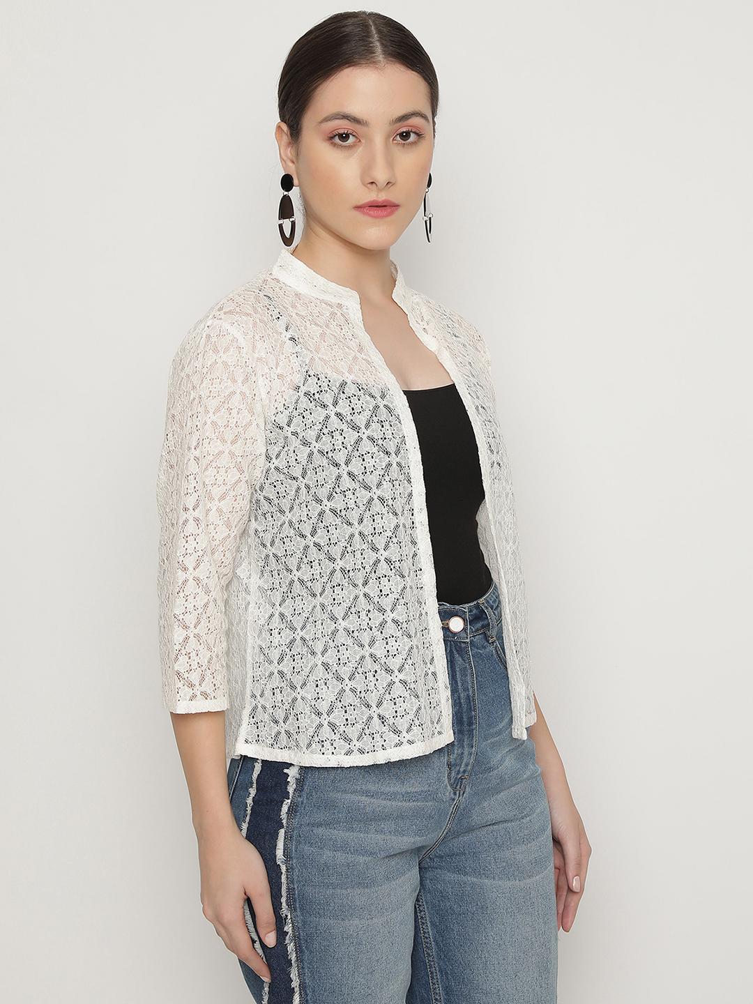 Women's Off-White heart Lace Shrug