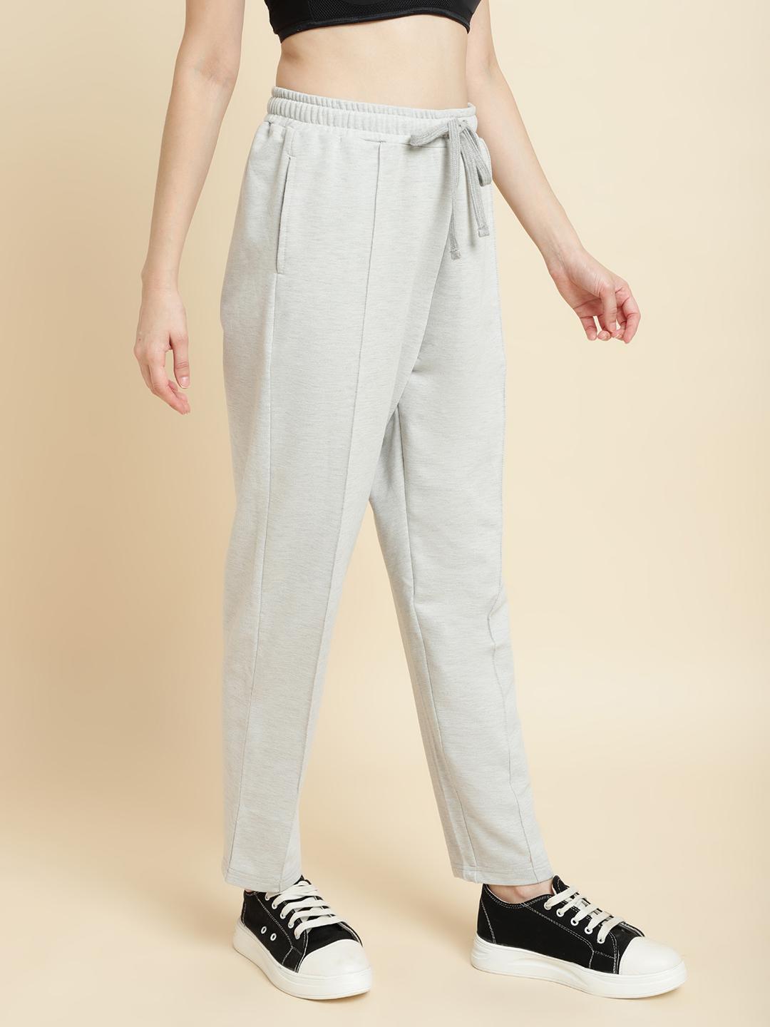 Unaone Women's Cotton Terry Trackpant – Light Grey