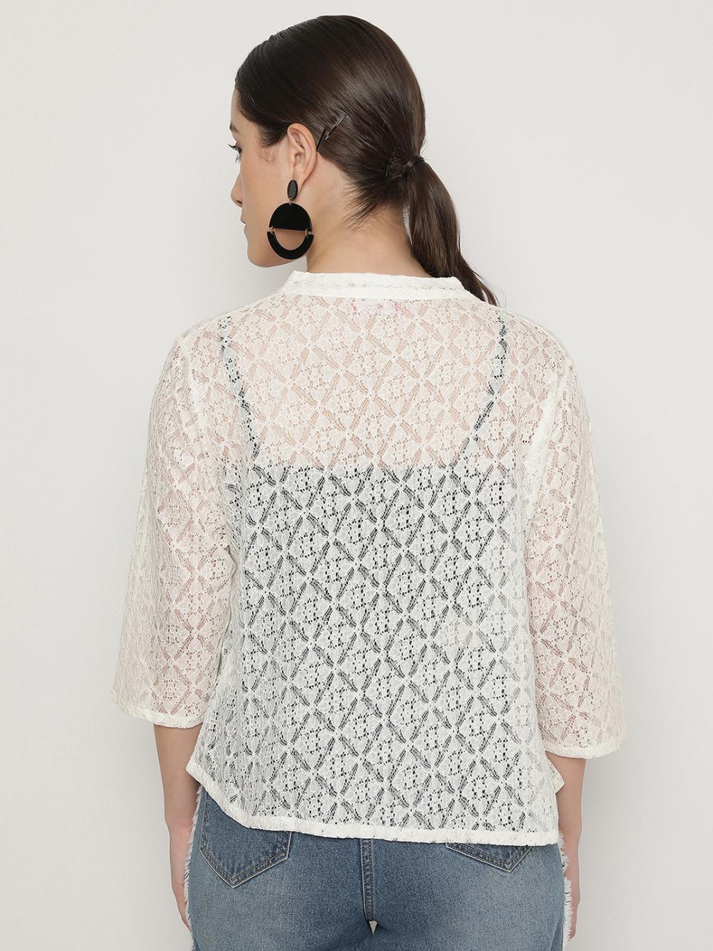 Women's Off-White heart Lace Shrug