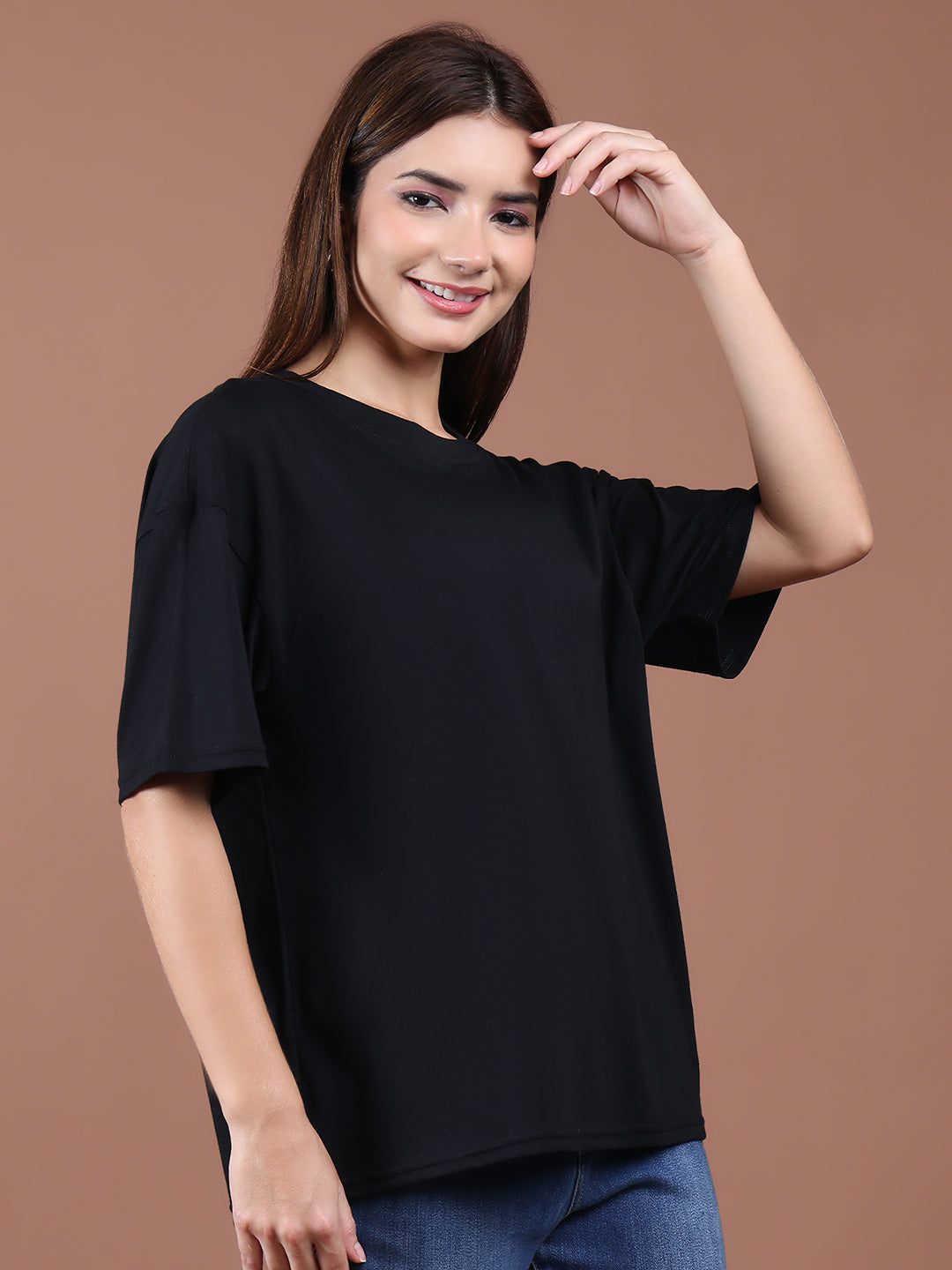 Women's Oversized Drop-Shoulder T-Shirt – Black