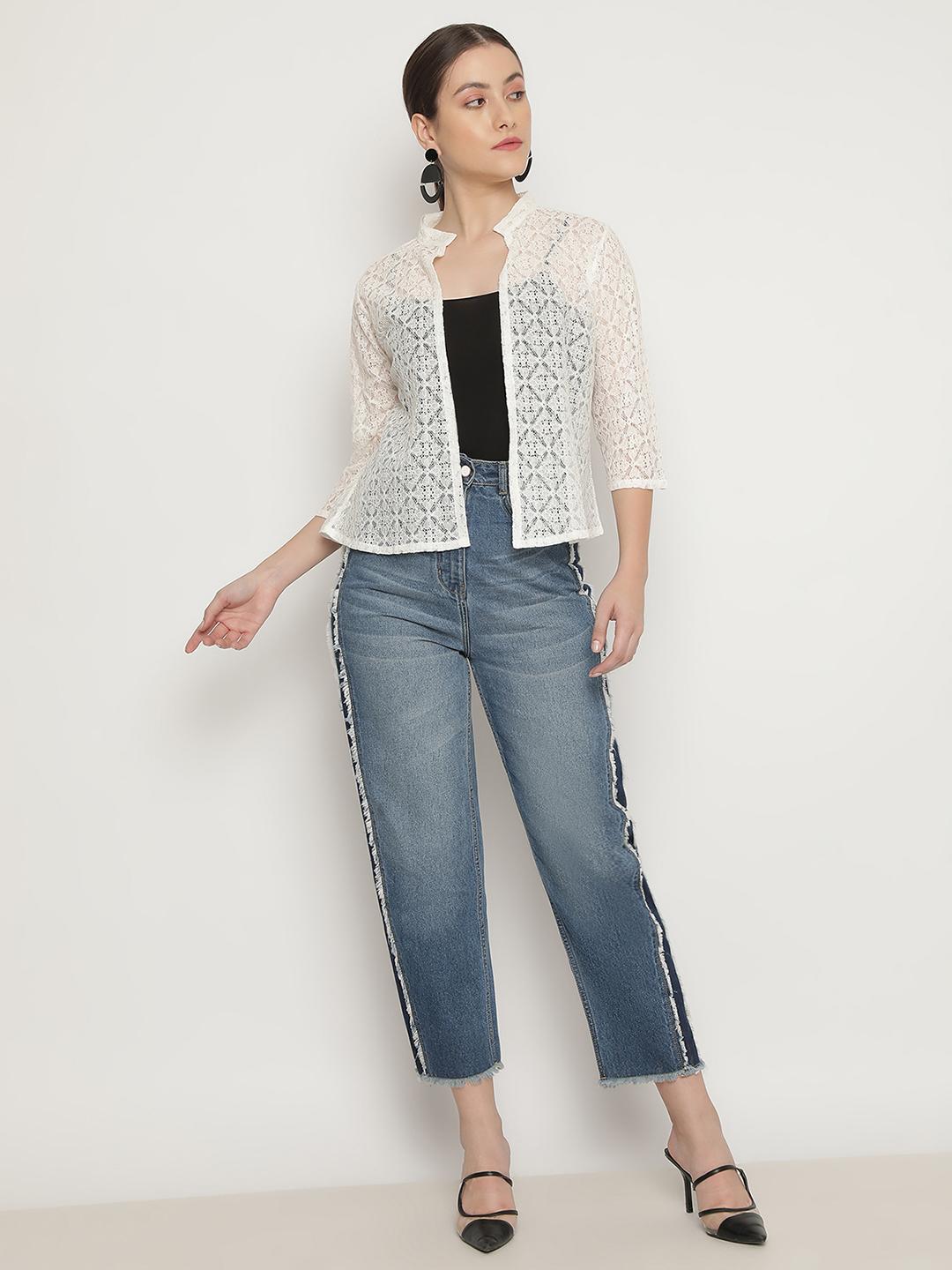 Women's Off-White heart Lace Shrug