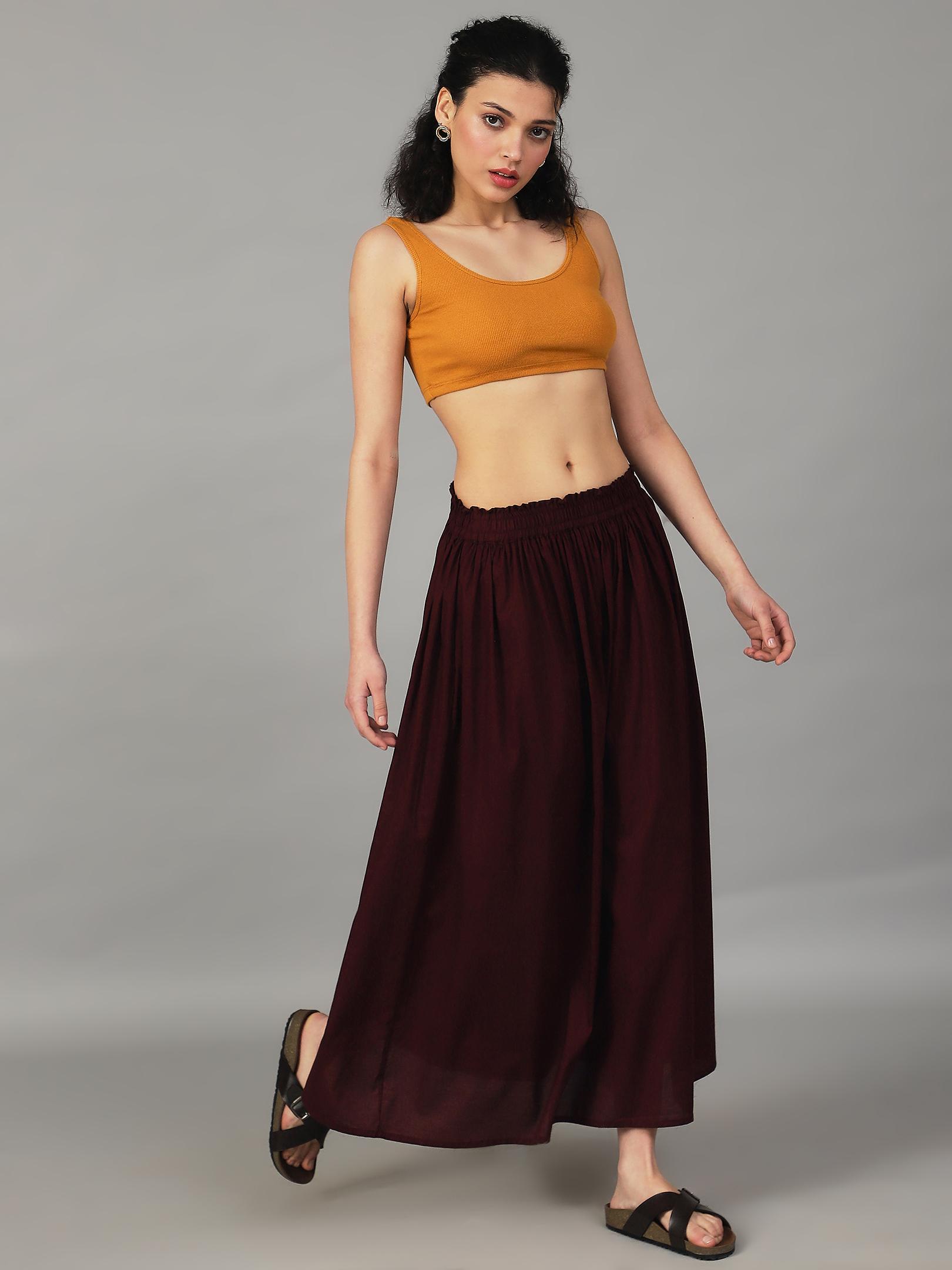 Black Smocked Waist Maxi Skirt