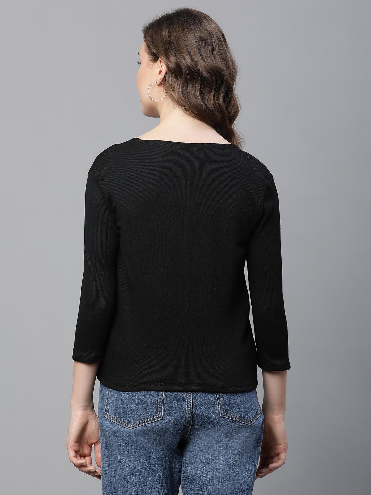 Unaone Women's Ribbed Open-Front Shrug – Black