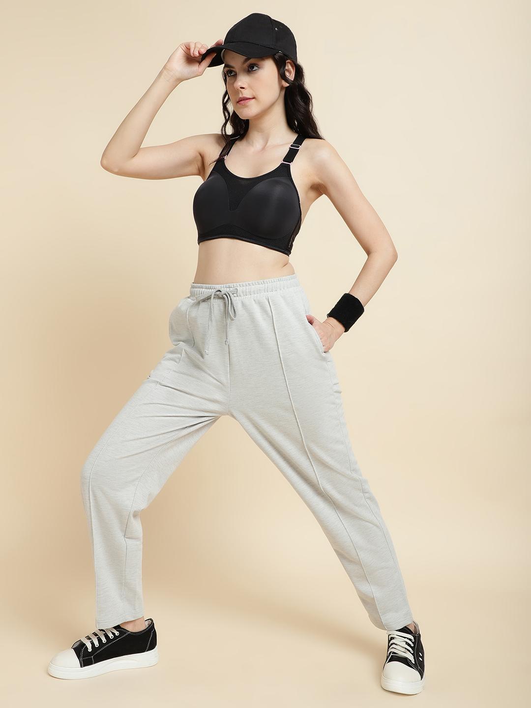 Unaone Women's Cotton Terry Trackpant – Light Grey