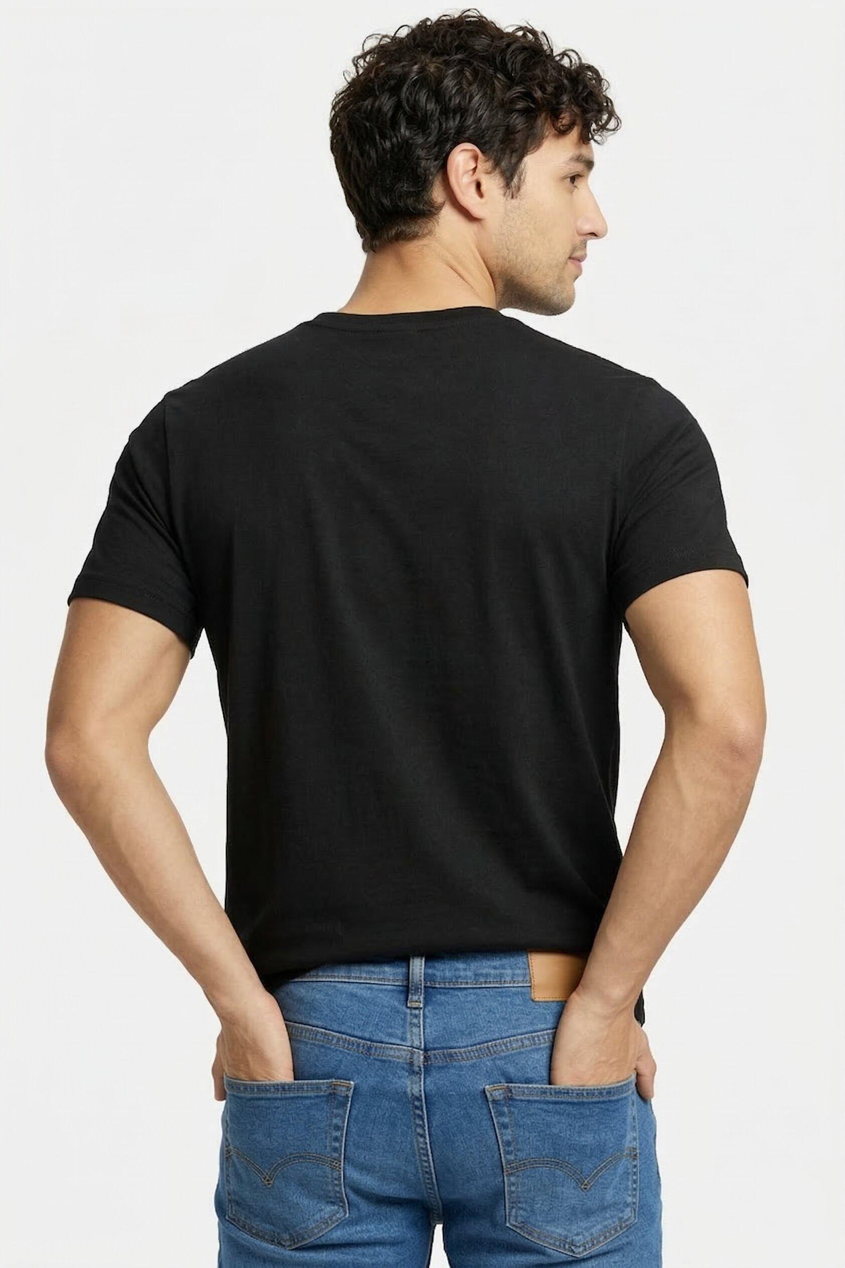 Men's Classic V-Neck Cotton T-Shirt – Black