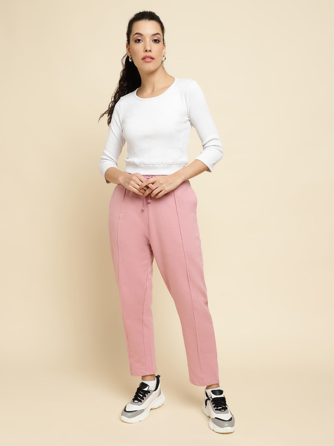Women's Ribbed Crop Top – White