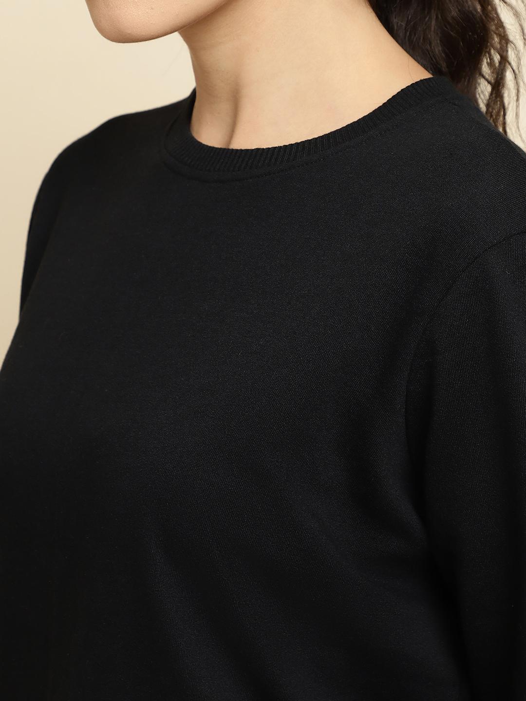 Women's Black Co-ord Tracksuit Set – Sweatshirt & Jogger