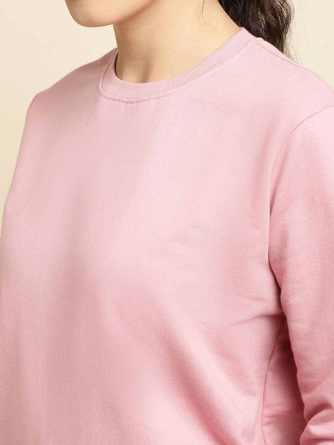 Dusty Pink Cotton Terry Tracksuit Co-ord Set – Sweatshirt & Jogger
