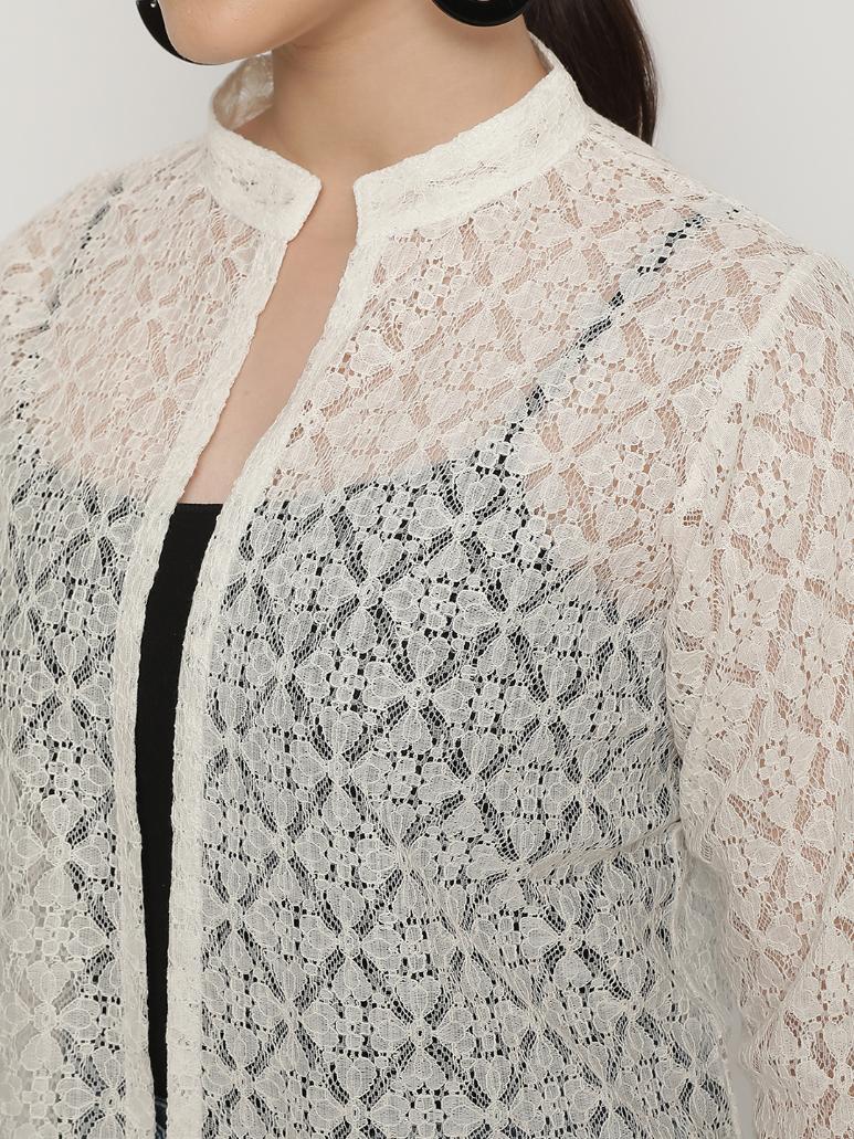 Women's Off-White heart Lace Shrug