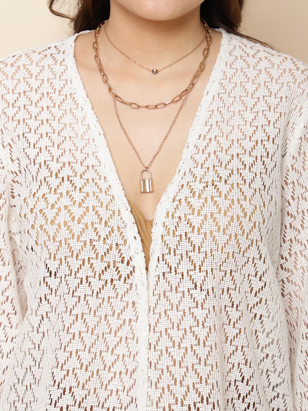 White Crochet Lace Shrug