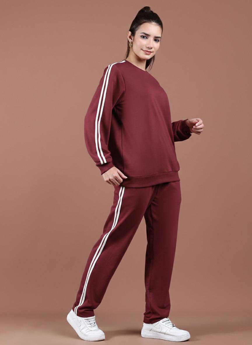 French Terry Co-ord Set – Maroon