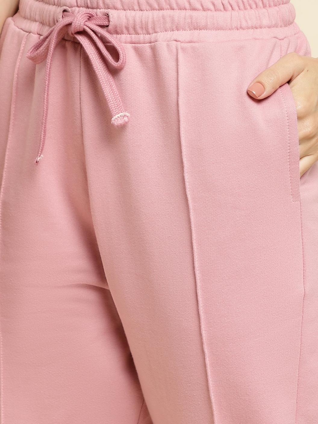 Dusty Pink Cotton Terry Tracksuit Co-ord Set – Sweatshirt & Jogger