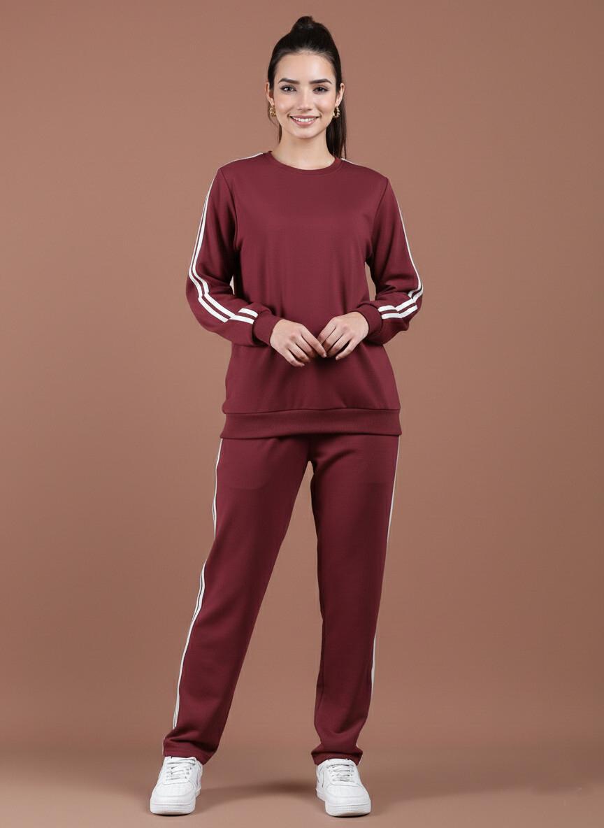 French Terry Co-ord Set – Maroon