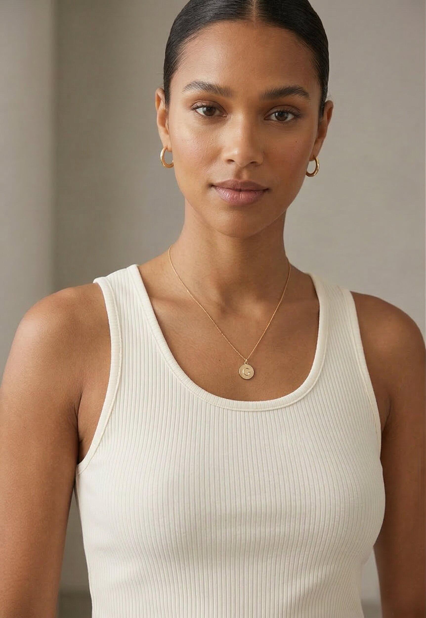 Ribbed Knit Tank Top – Off White