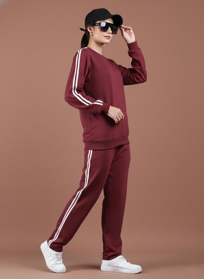 French Terry Co-ord Set – Maroon