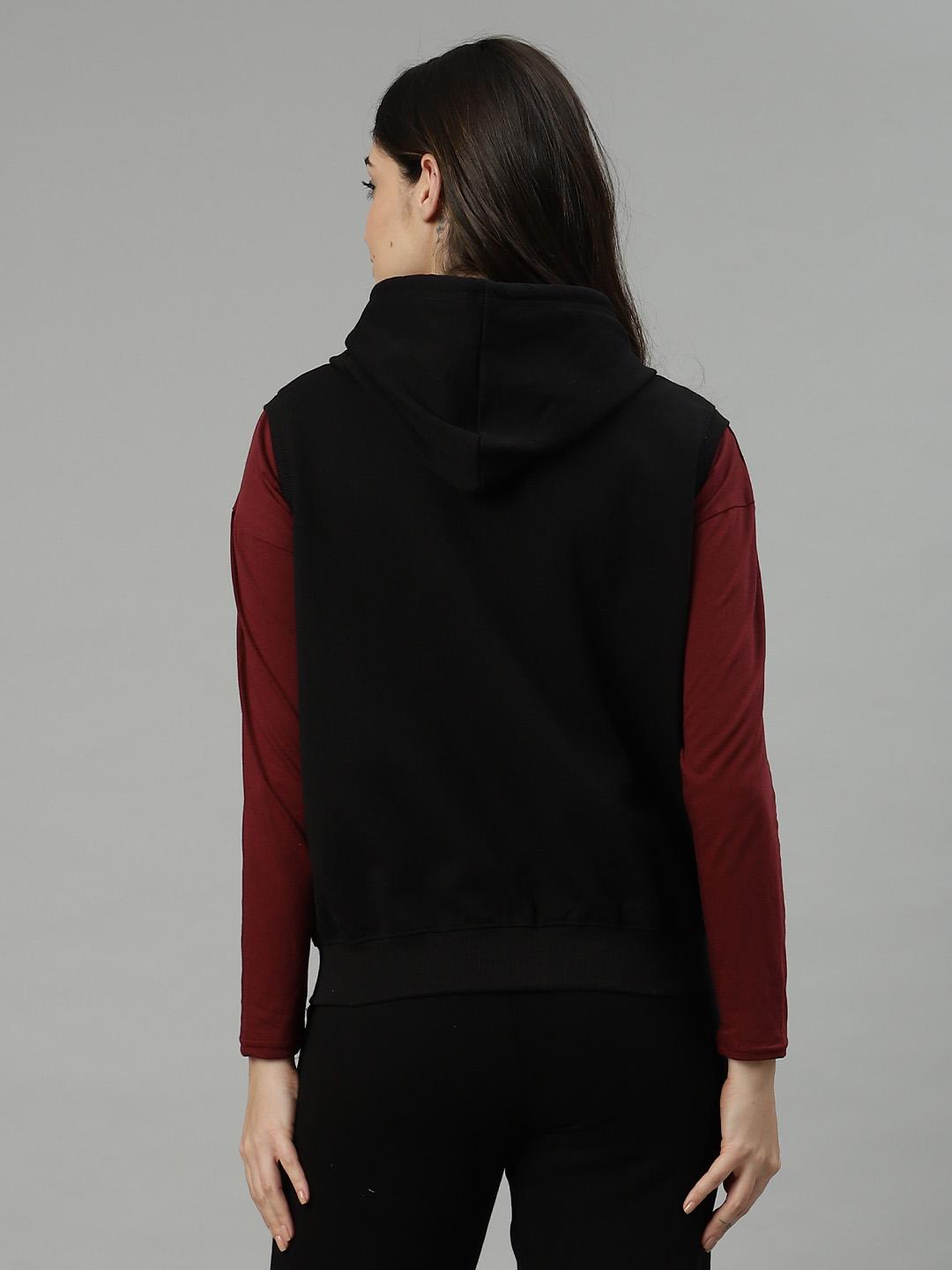 Women's Hooded Zip Sweatshirt – Black