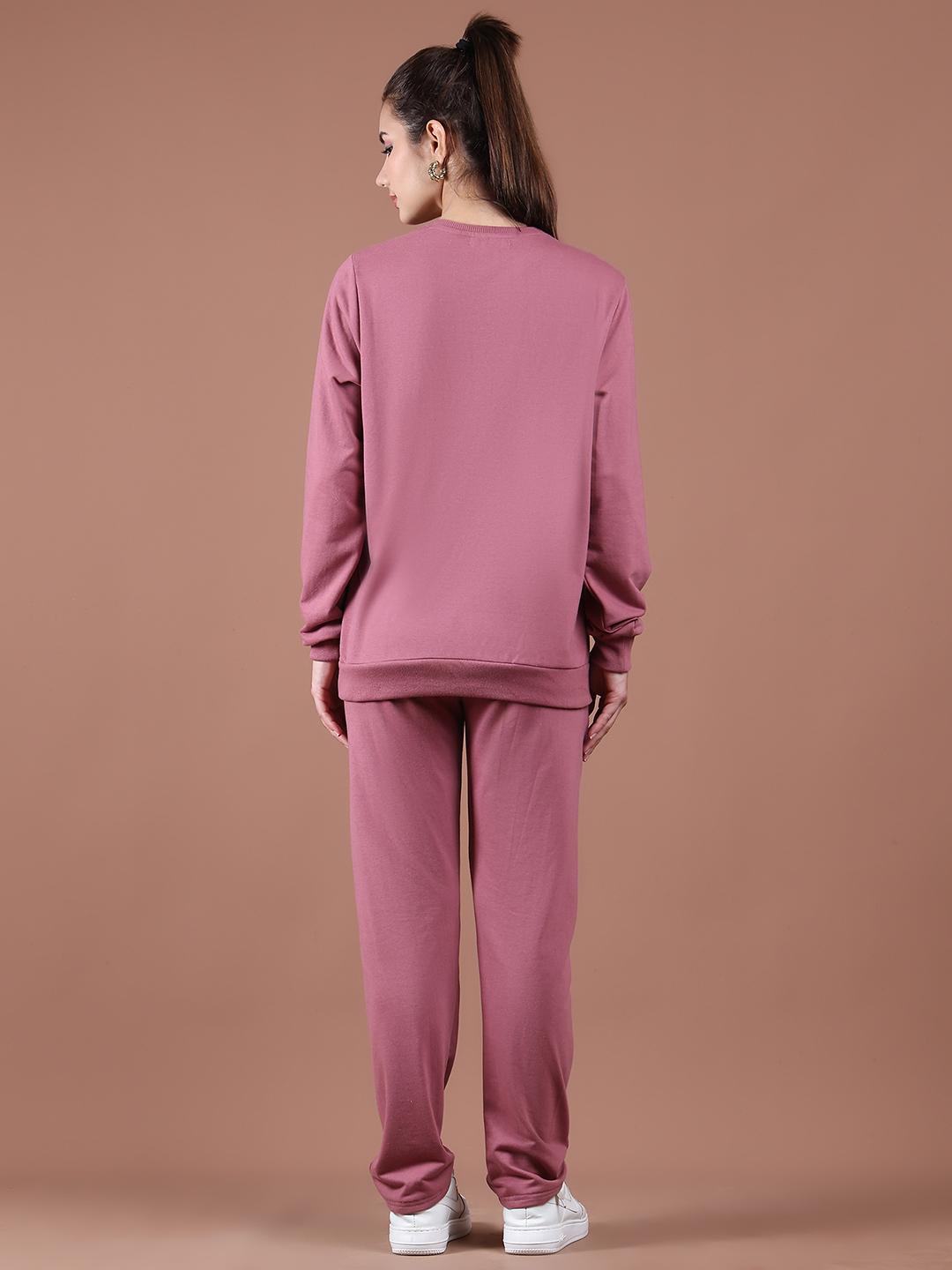 Women's Relaxed-Fit Tracksuit Co-ord Set – Dusty Rose