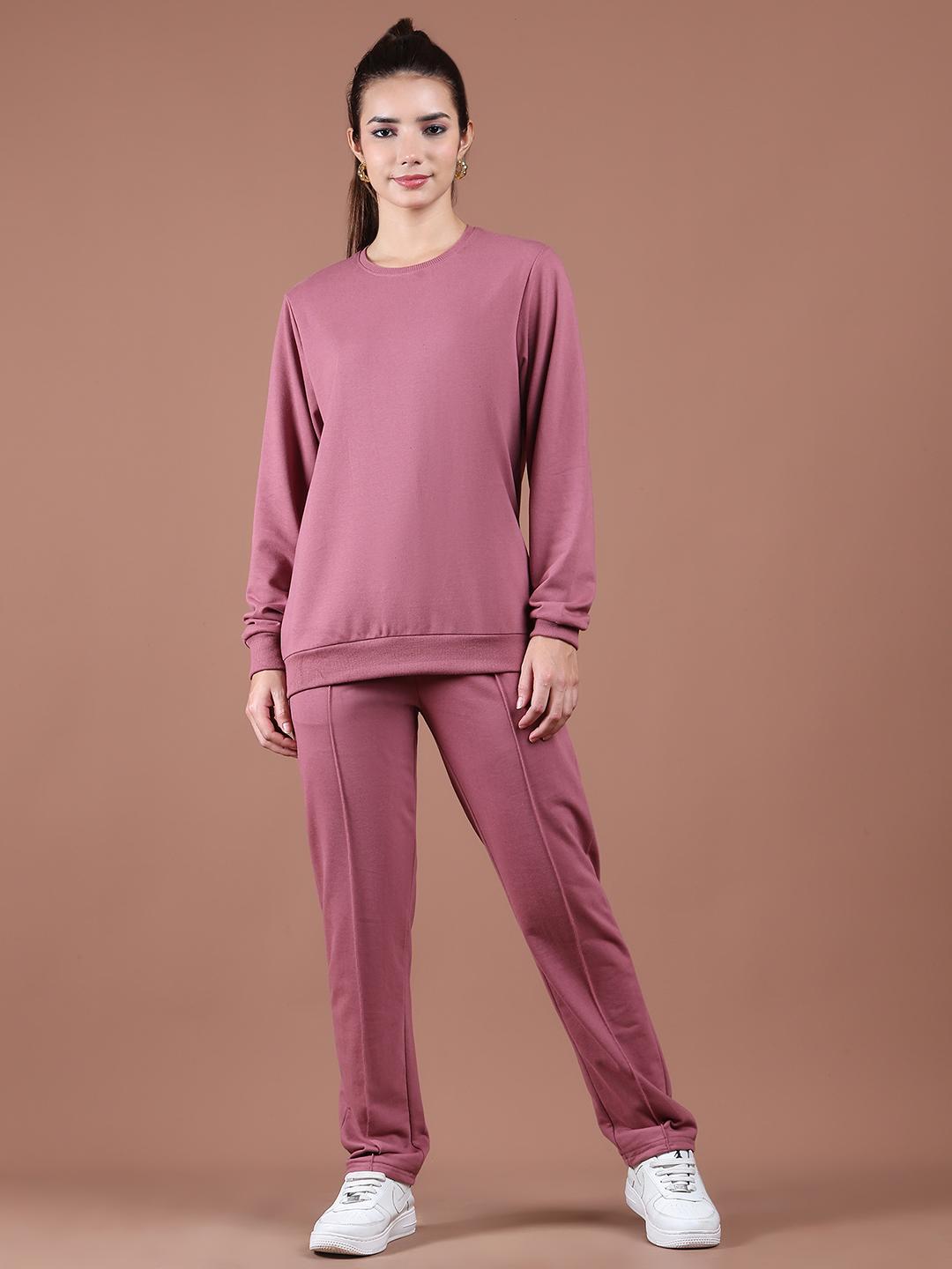 Women's Relaxed-Fit Tracksuit Co-ord Set – Dusty Rose