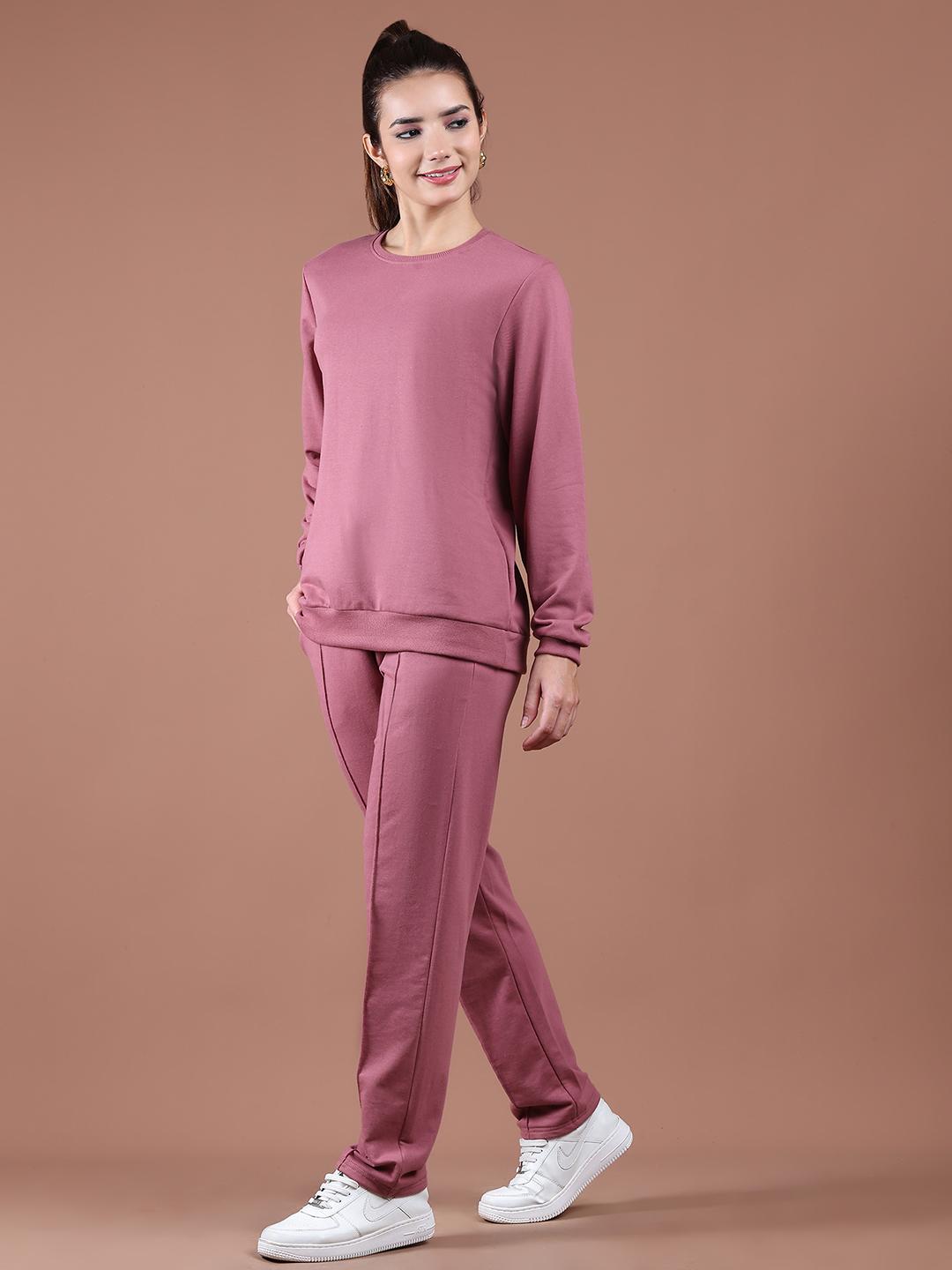 Women's Relaxed-Fit Tracksuit Co-ord Set – Dusty Rose